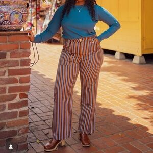 Big Bud Press Work Pants Brown Stripe